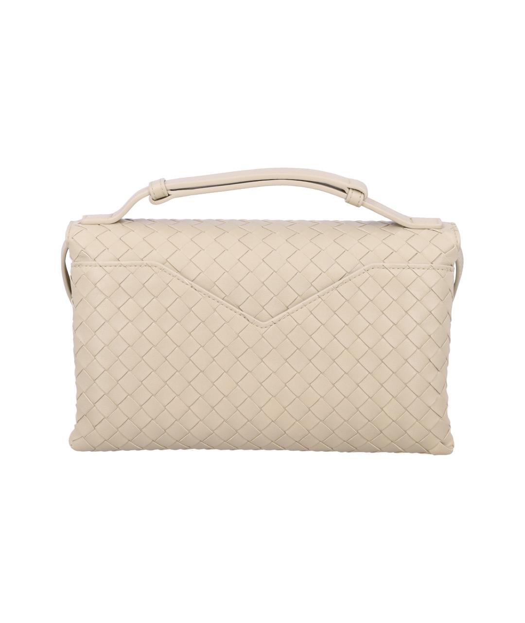 BOTTEGA VENETA Бежевая кожаная сумка через плечо, фото 4