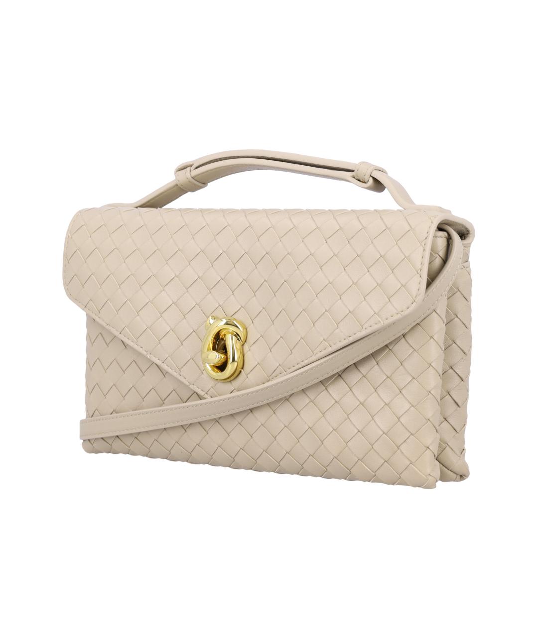 BOTTEGA VENETA Бежевая кожаная сумка через плечо, фото 3