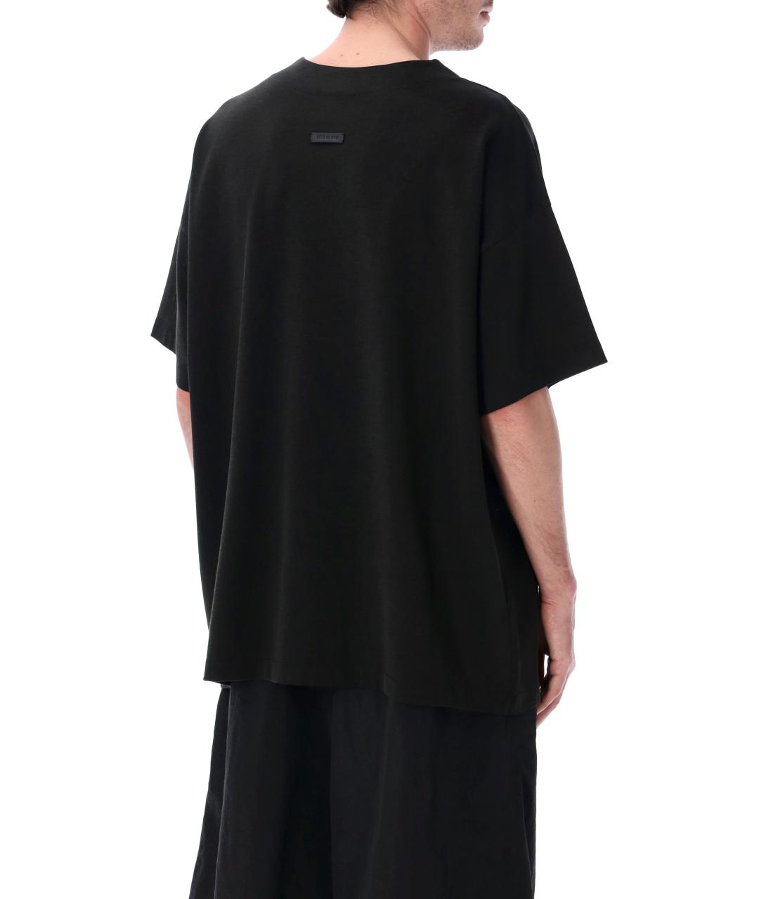 FEAR OF GOD Черная хлопковая футболка, фото 2