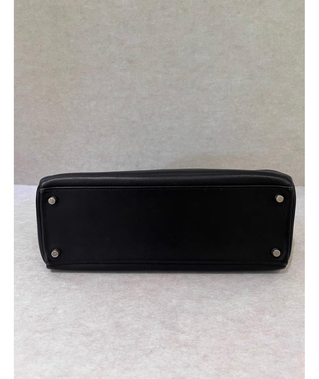 HERMES Черная кожаная сумка с короткими ручками, фото 7