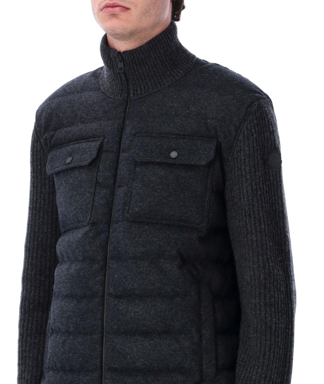 MONCLER Черный шерстяной кардиган, фото 3