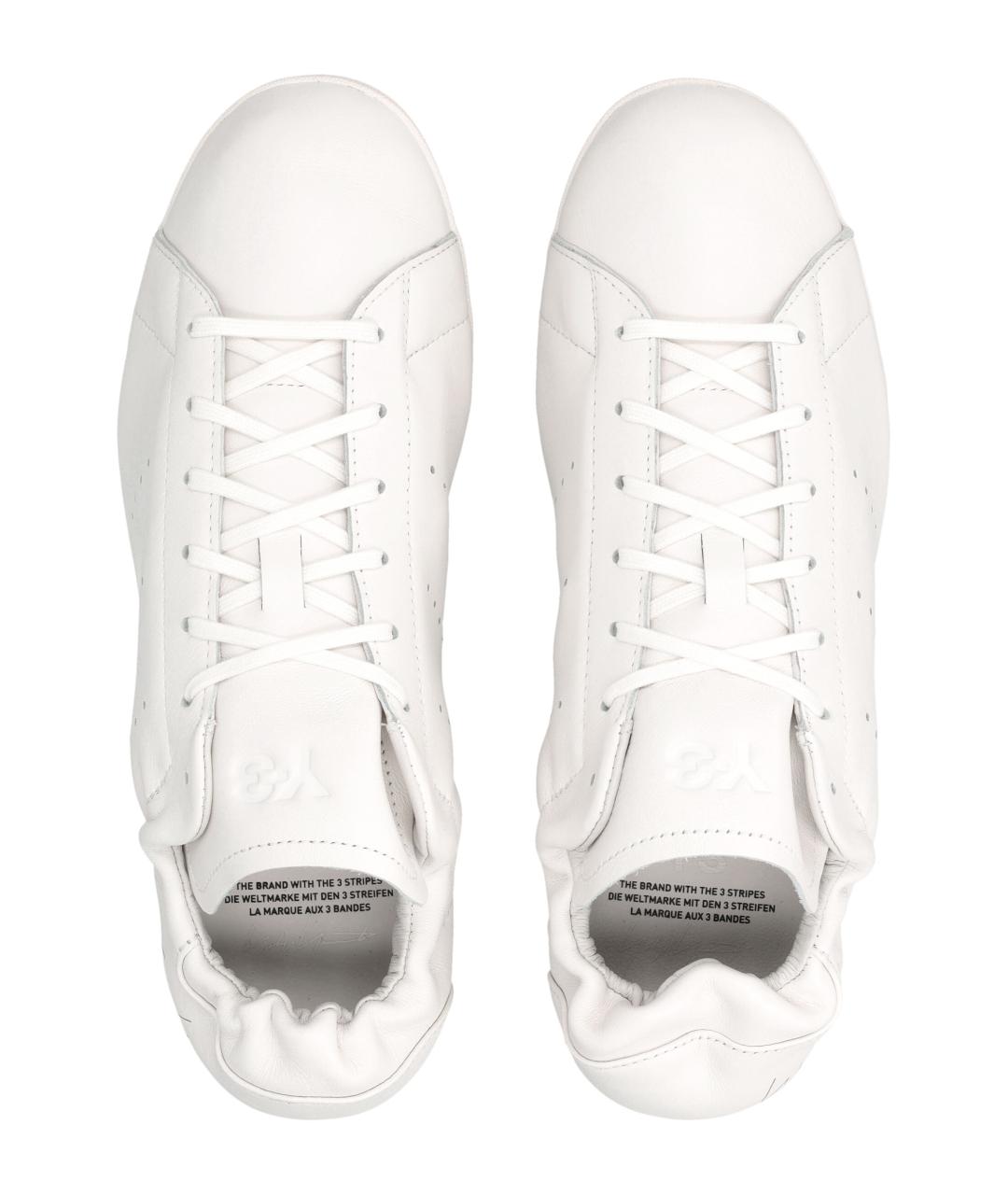 Y-3 Белые кожаные низкие кроссовки / кеды, фото 2