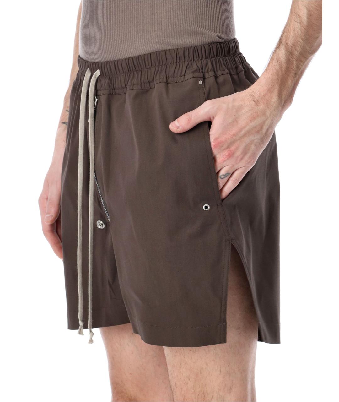 RICK OWENS Серые хлопковые шорты, фото 3