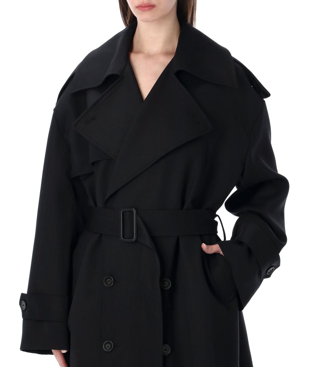 THE FRANKIE SHOP Черный полиэстеровый тренч/плащ, фото 3