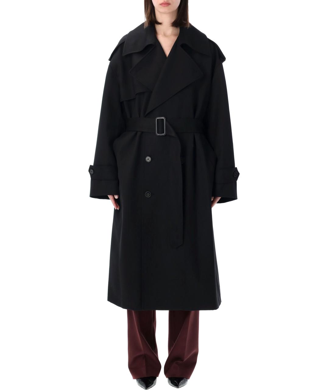 THE FRANKIE SHOP Черный полиэстеровый тренч/плащ, фото 1