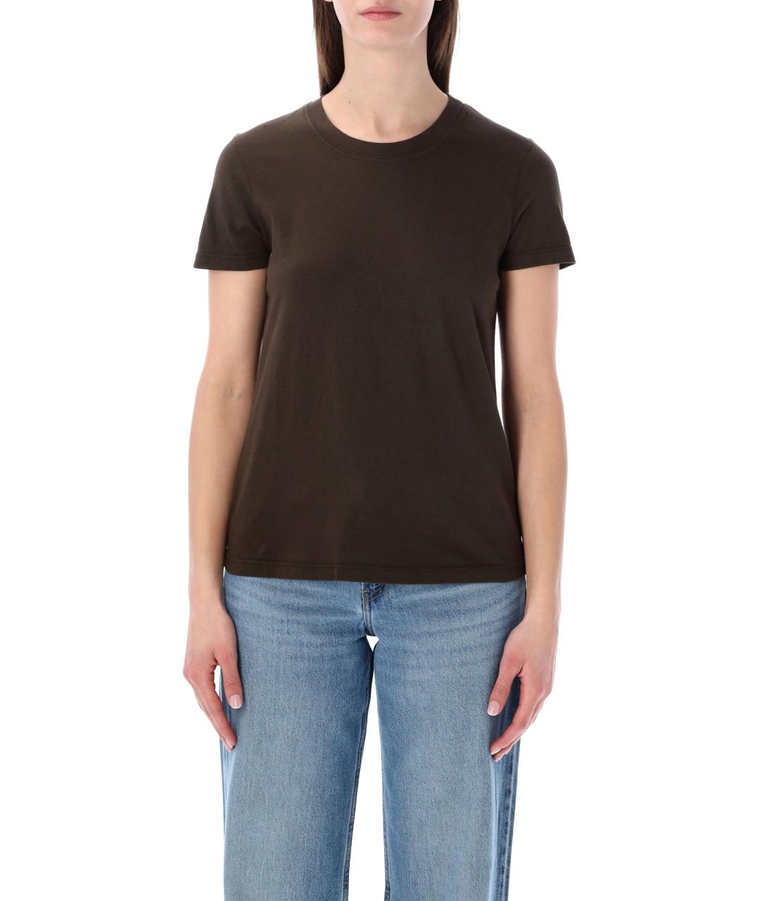 JAMES PERSE Коричневая хлопковая футболка, фото 1