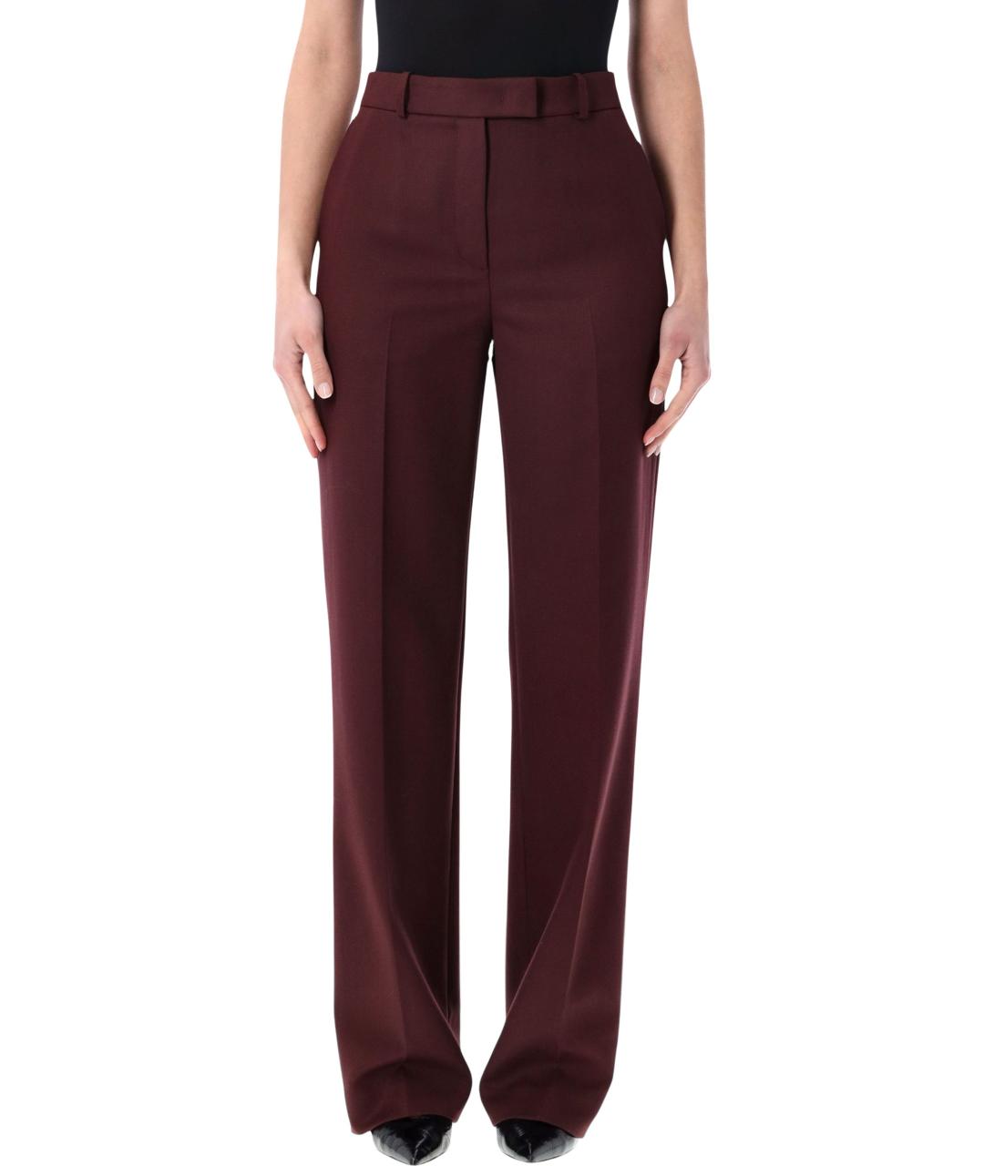 THE FRANKIE SHOP Фиолетовые полиэстеровые прямые брюки, фото 1