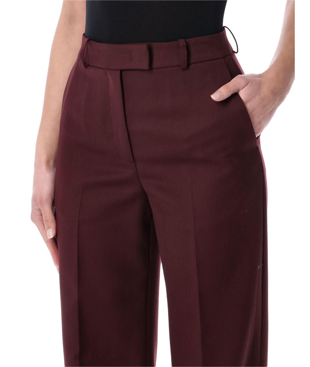 THE FRANKIE SHOP Фиолетовые полиэстеровые прямые брюки, фото 3