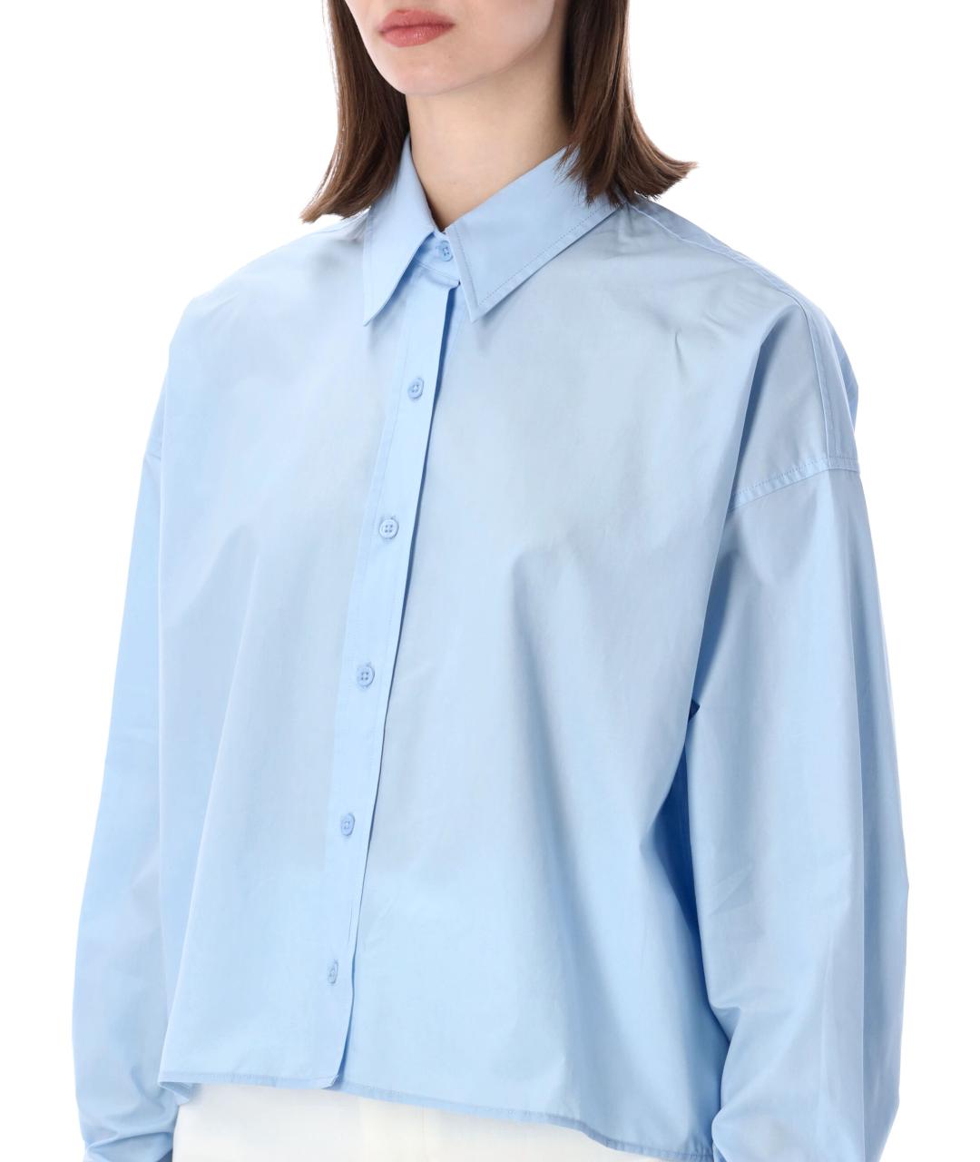 THE FRANKIE SHOP Голубая хлопковая рубашка, фото 3