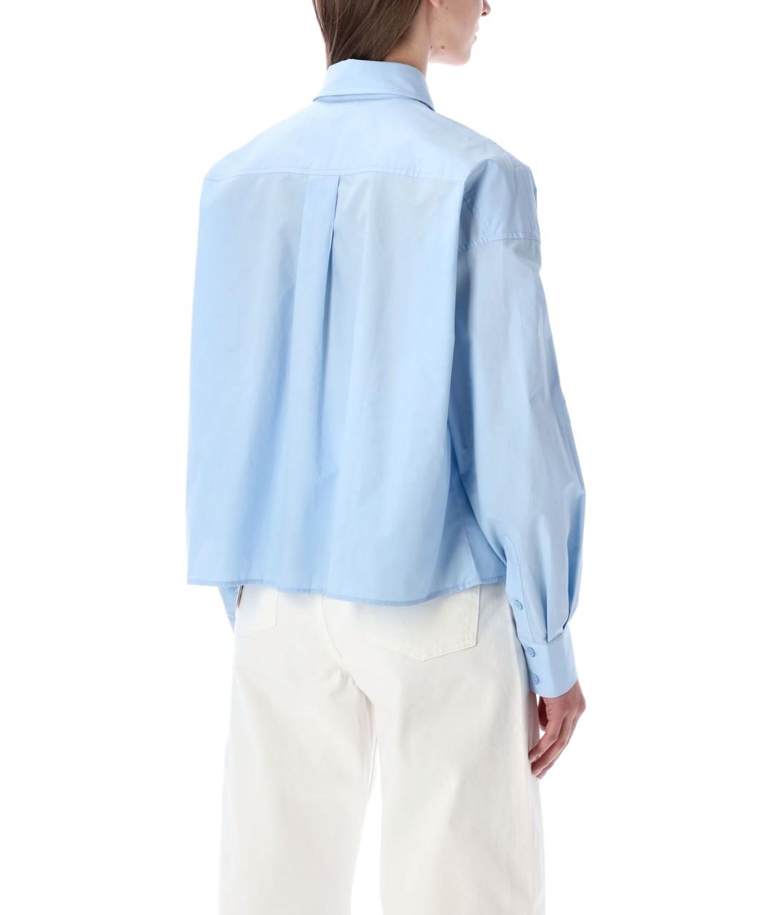 THE FRANKIE SHOP Голубая хлопковая рубашка, фото 2