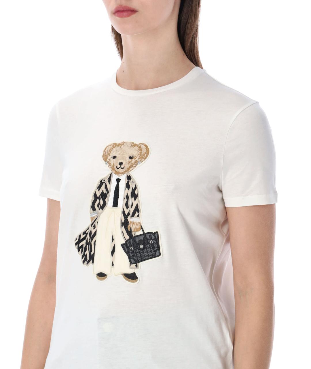 RALPH LAUREN Белая хлопковая футболка, фото 3