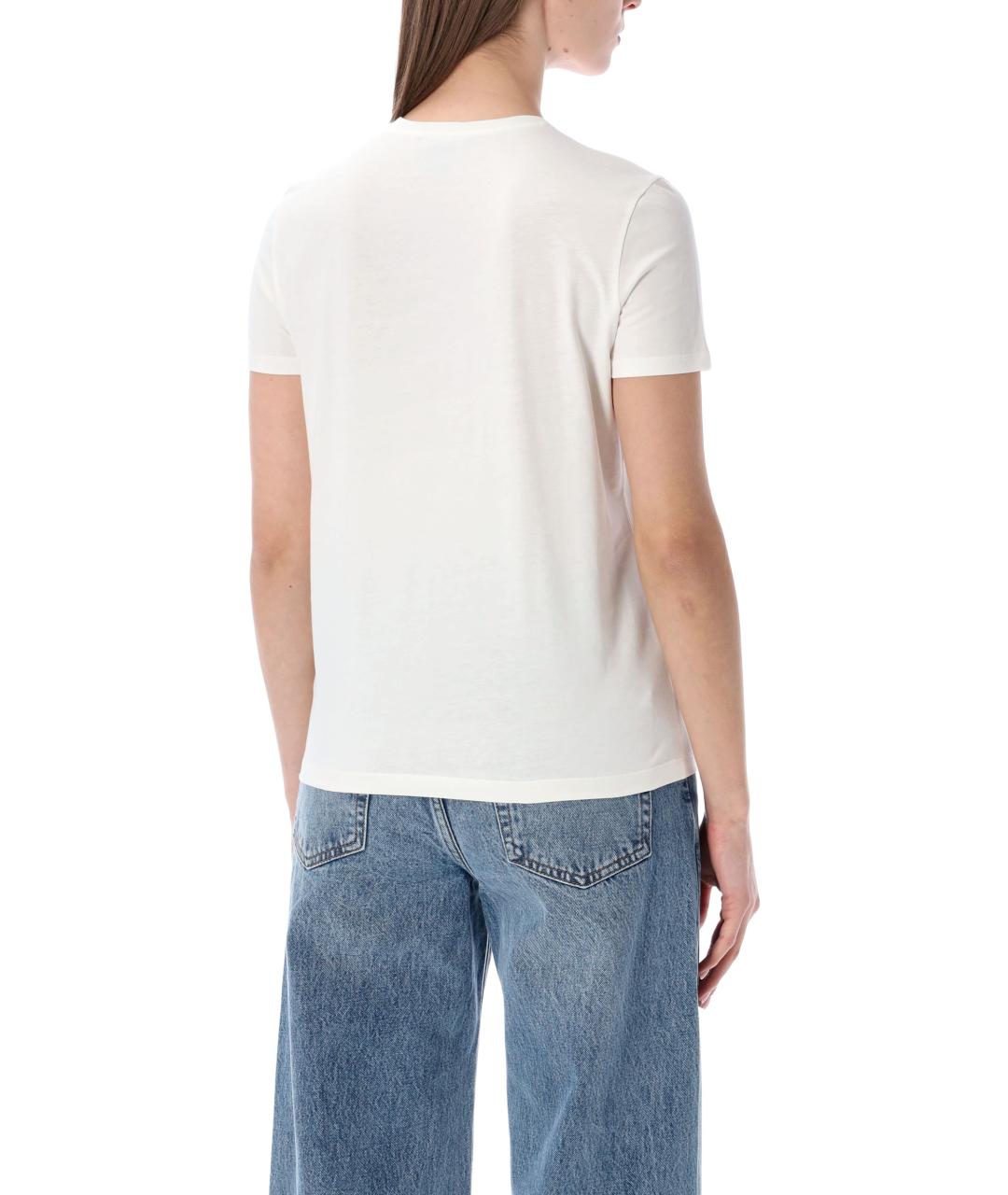 RALPH LAUREN Белая хлопковая футболка, фото 2