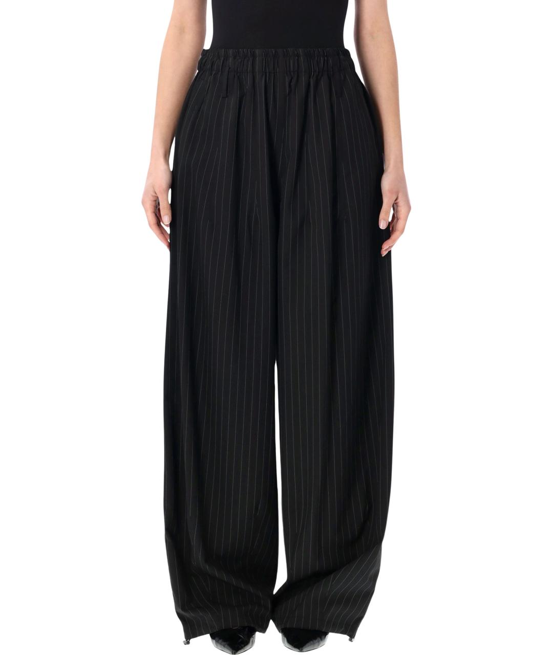 THE FRANKIE SHOP Черные полиэстеровые брюки широкие, фото 1