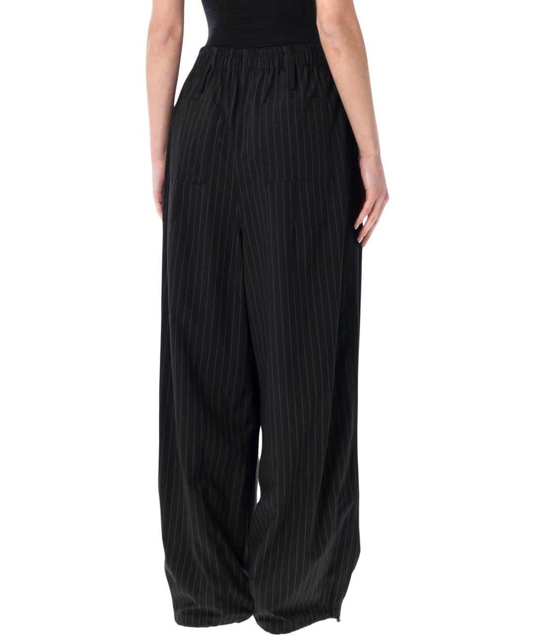 THE FRANKIE SHOP Черные полиэстеровые брюки широкие, фото 2