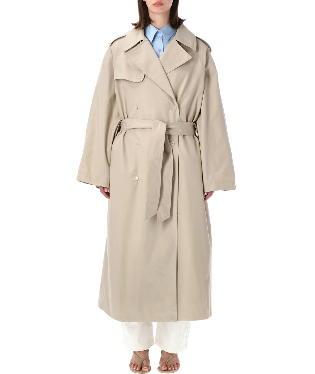 THE FRANKIE SHOP Бежевый хлопковый тренч/плащ, фото 1