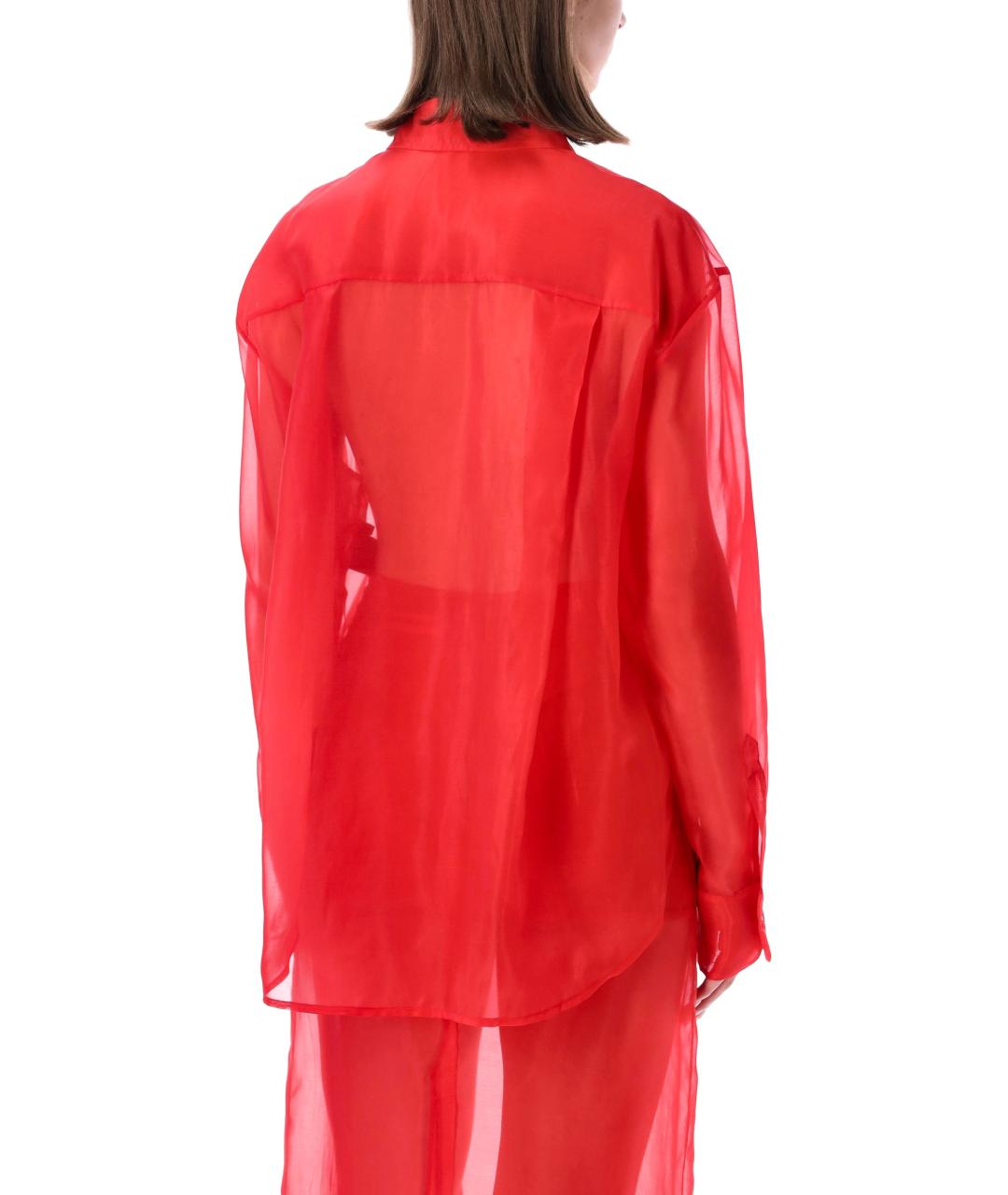 THE FRANKIE SHOP Красная шелковая рубашка, фото 2