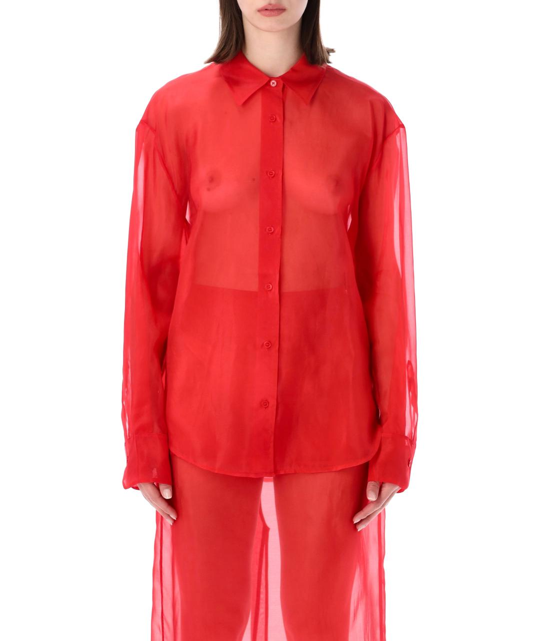 THE FRANKIE SHOP Красная шелковая рубашка, фото 1