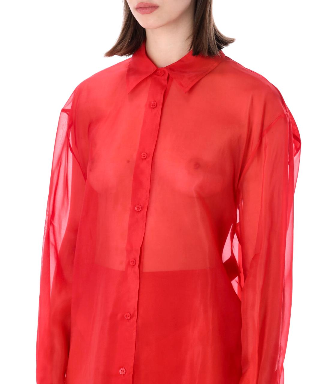THE FRANKIE SHOP Красная шелковая рубашка, фото 3