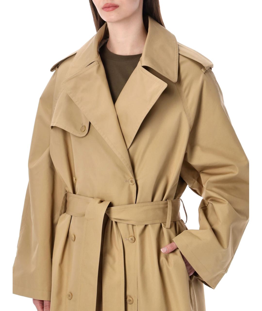 THE FRANKIE SHOP Бежевый хлопковый тренч/плащ, фото 3