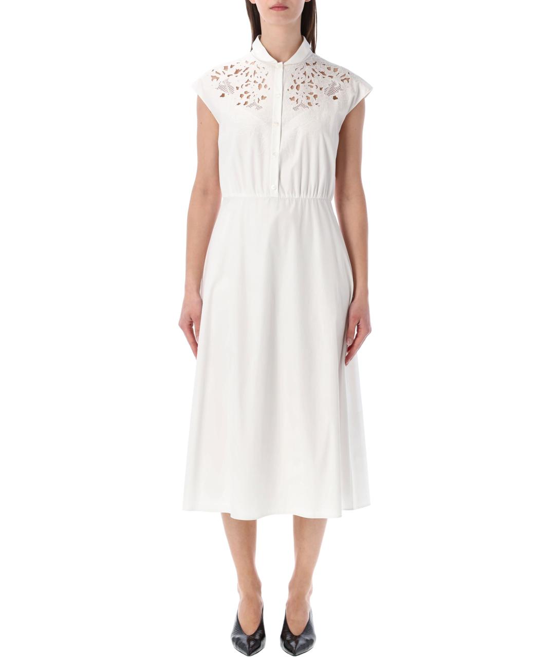 VALENTINO Белое хлопковое повседневное платье, фото 1