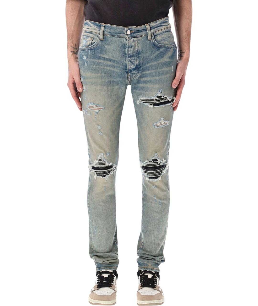 AMIRI Синие хлопковые джинсы скинни, фото 1