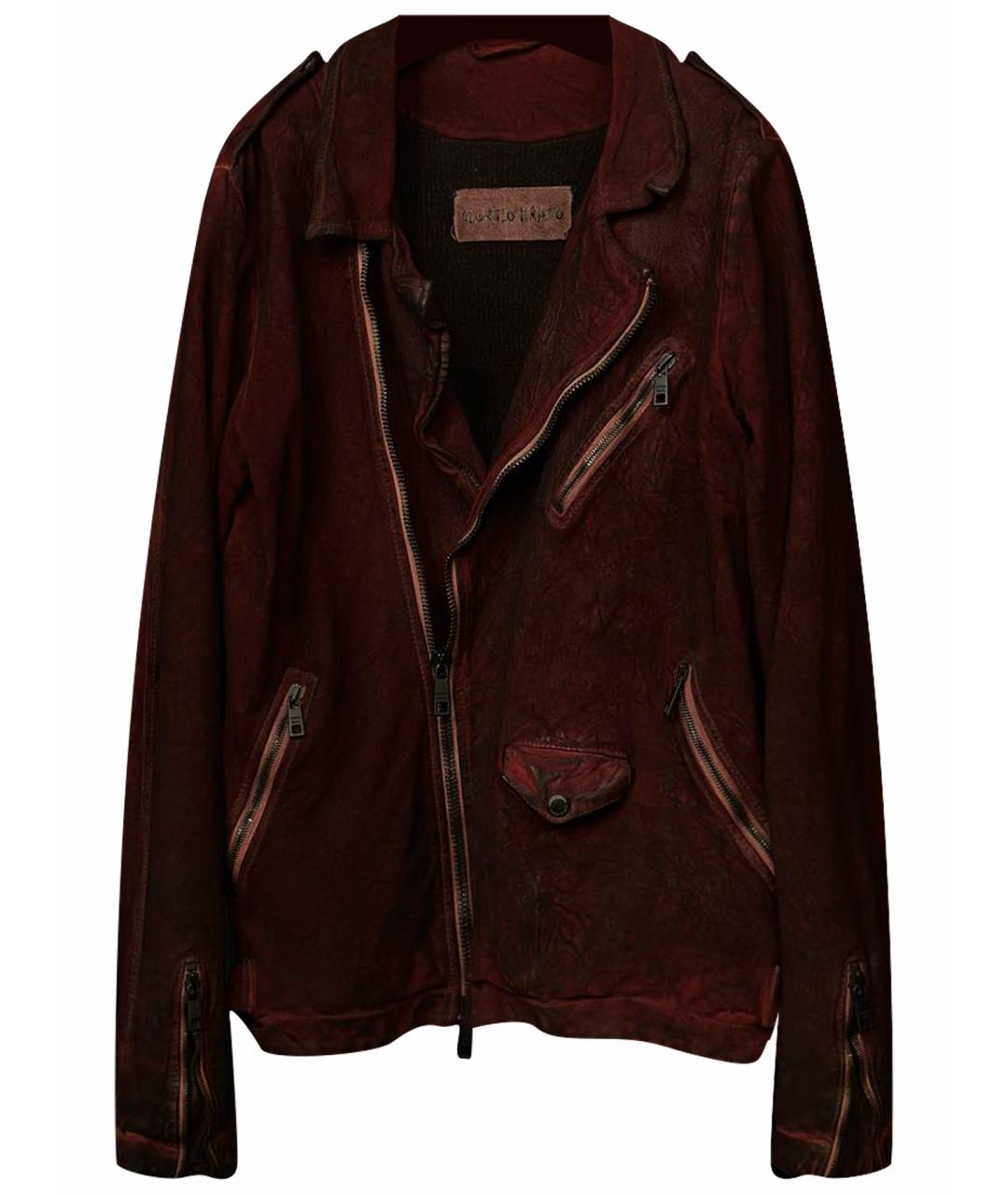 GIORGIO BRATO Бордовая кожаная куртка, фото 1