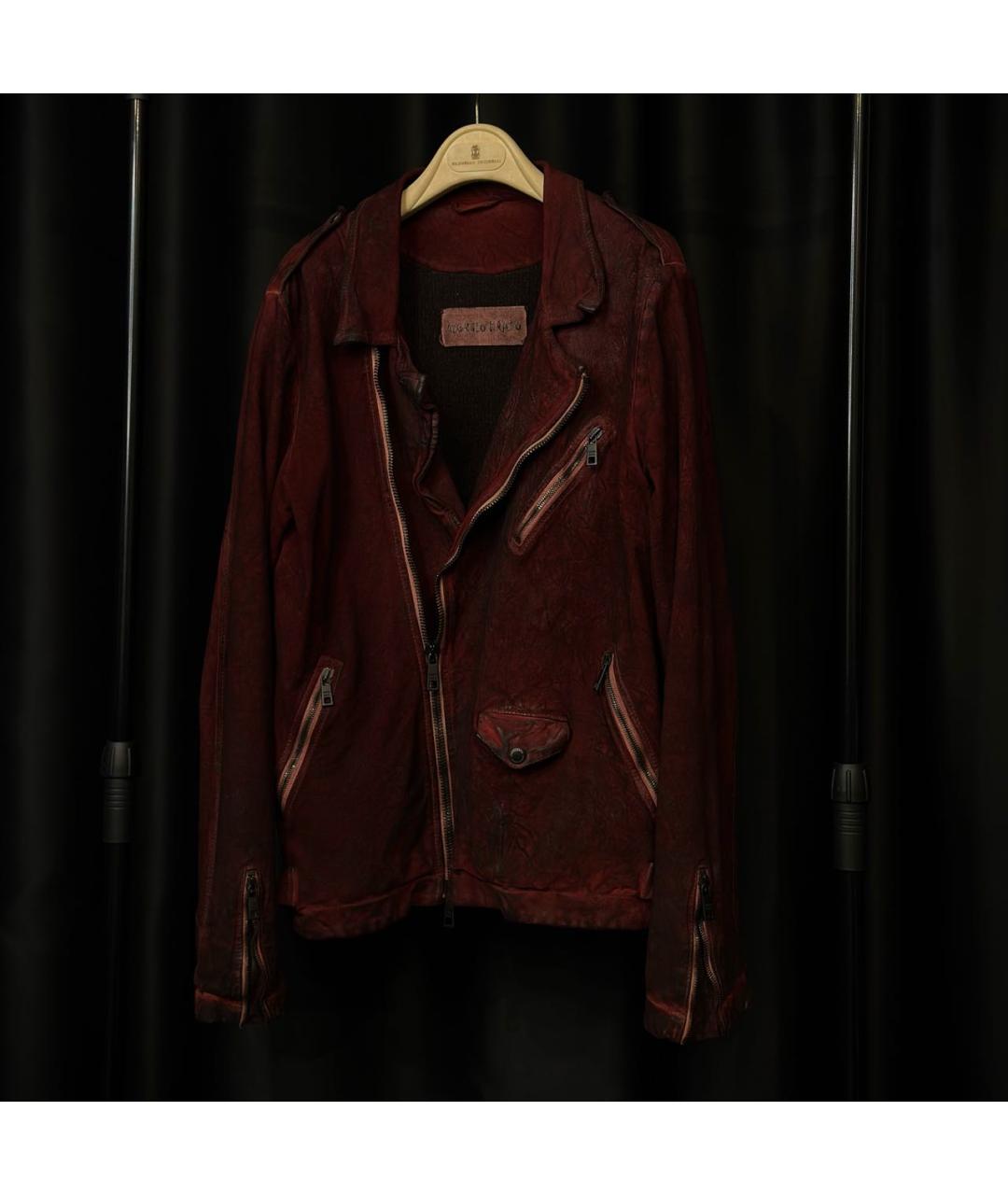 GIORGIO BRATO Бордовая кожаная куртка, фото 9