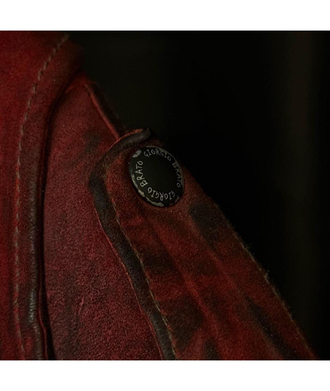 GIORGIO BRATO Бордовая кожаная куртка, фото 6