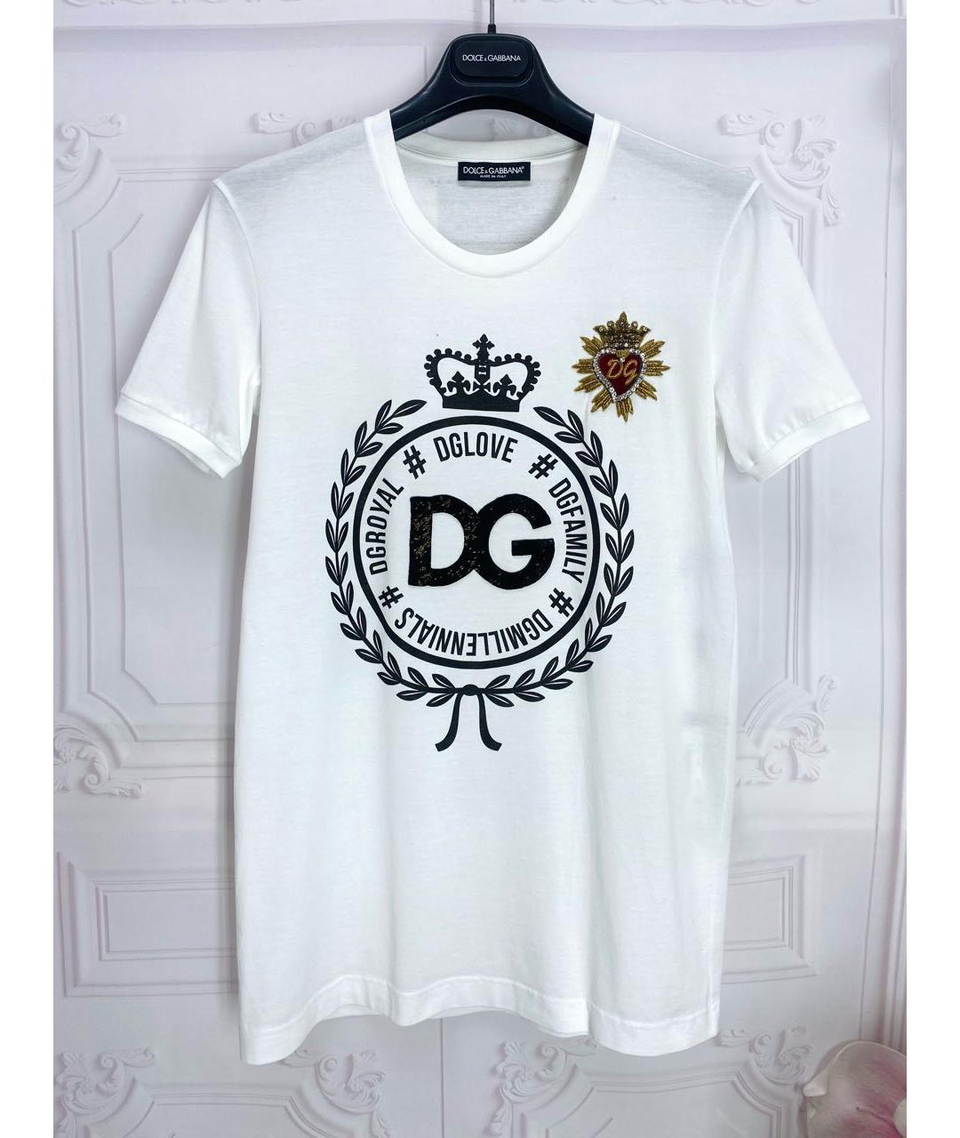 DOLCE&GABBANA Белая хлопковая футболка, фото 9