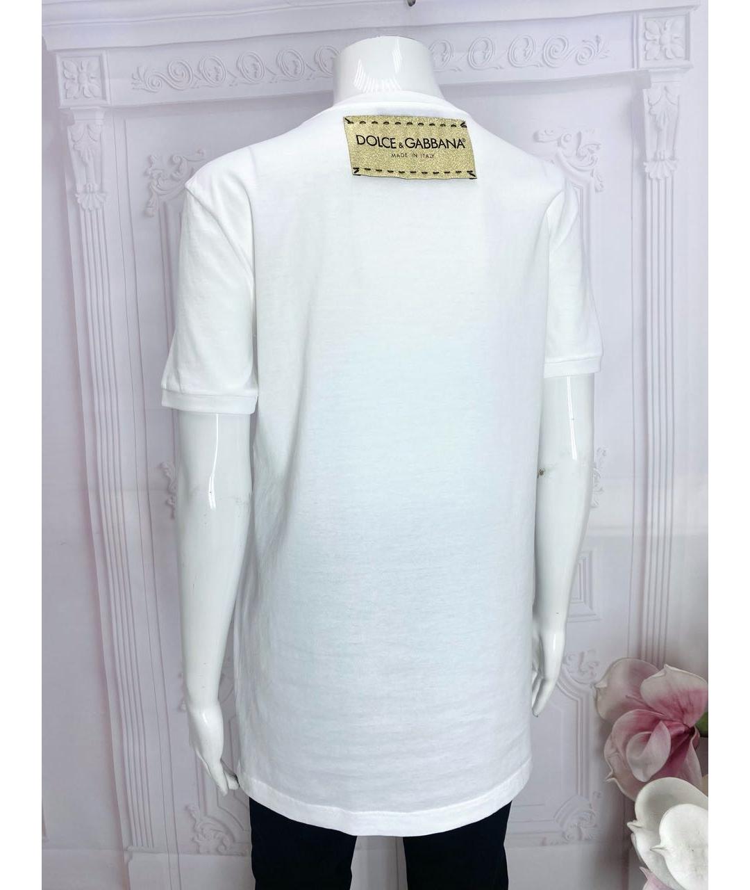 DOLCE&GABBANA Белая хлопковая футболка, фото 2