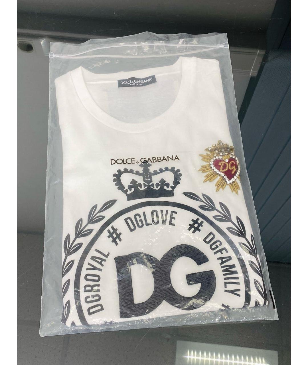 DOLCE&GABBANA Белая хлопковая футболка, фото 8