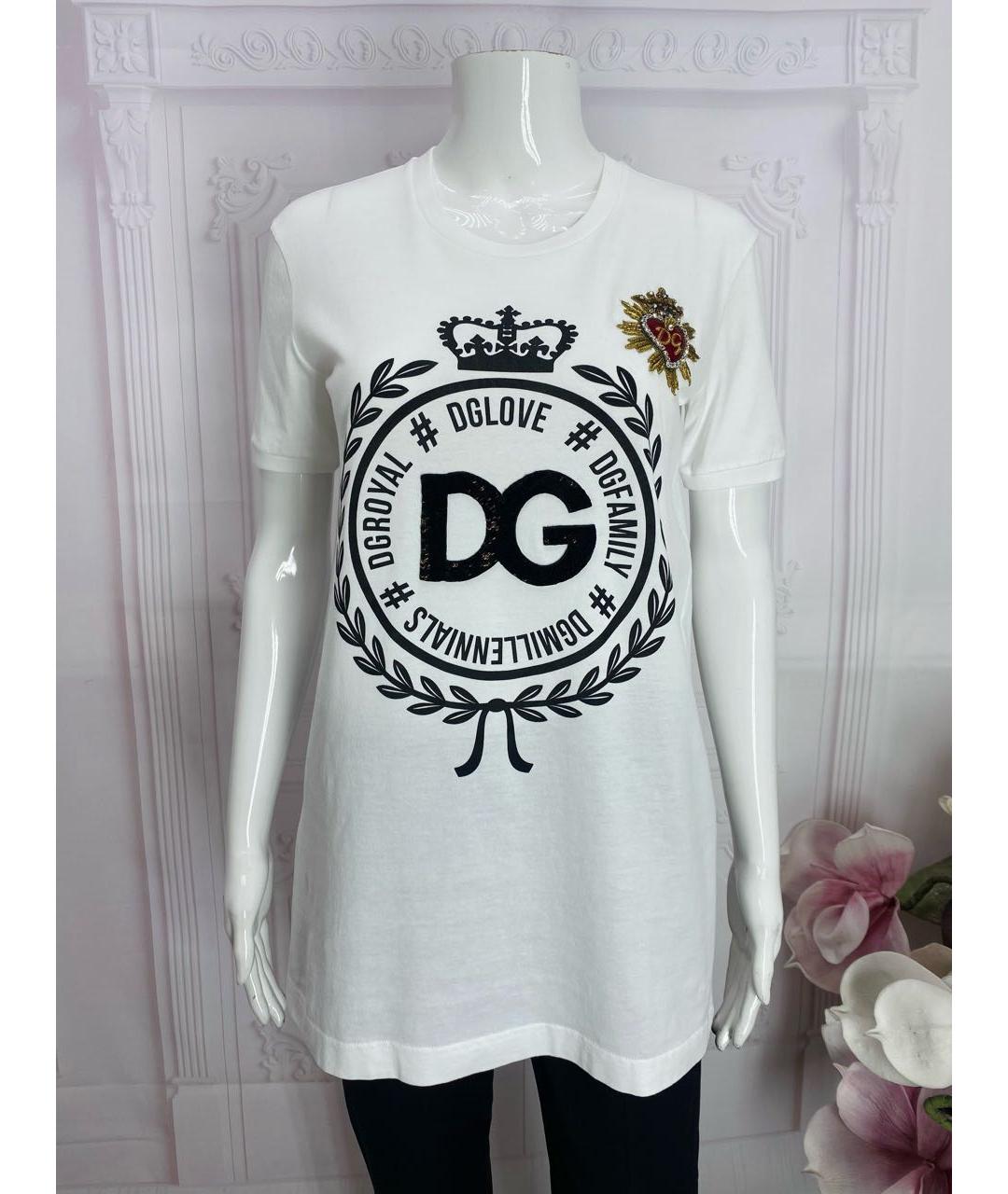 DOLCE&GABBANA Белая хлопковая футболка, фото 5