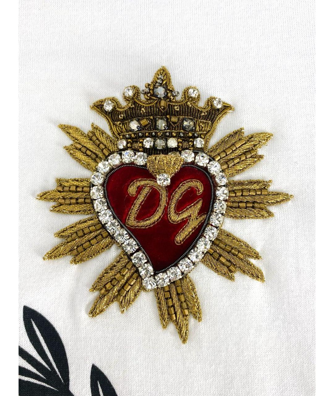 DOLCE&GABBANA Белая хлопковая футболка, фото 4