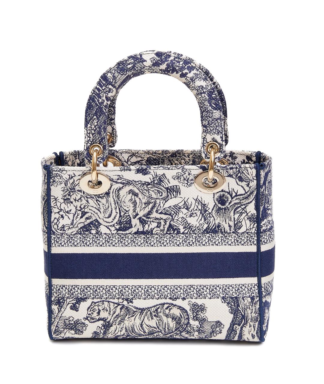 CHRISTIAN DIOR Белая тканевая сумка с короткими ручками, фото 3