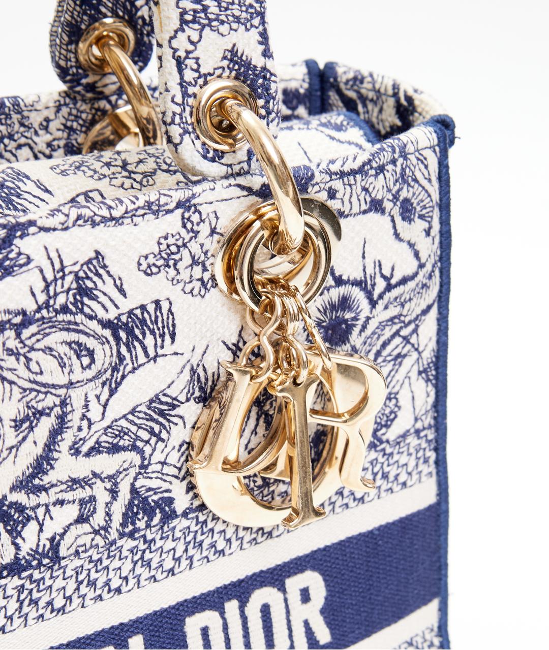 CHRISTIAN DIOR Белая тканевая сумка с короткими ручками, фото 5