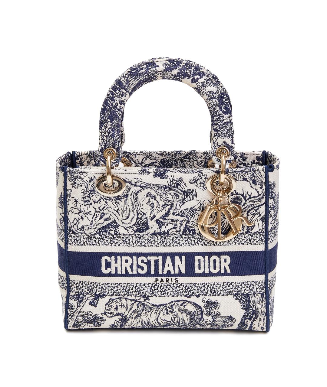 CHRISTIAN DIOR Белая тканевая сумка с короткими ручками, фото 10