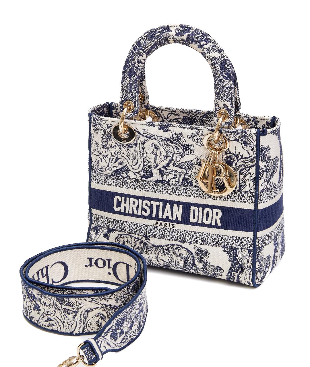 CHRISTIAN DIOR Белая тканевая сумка с короткими ручками, фото 9