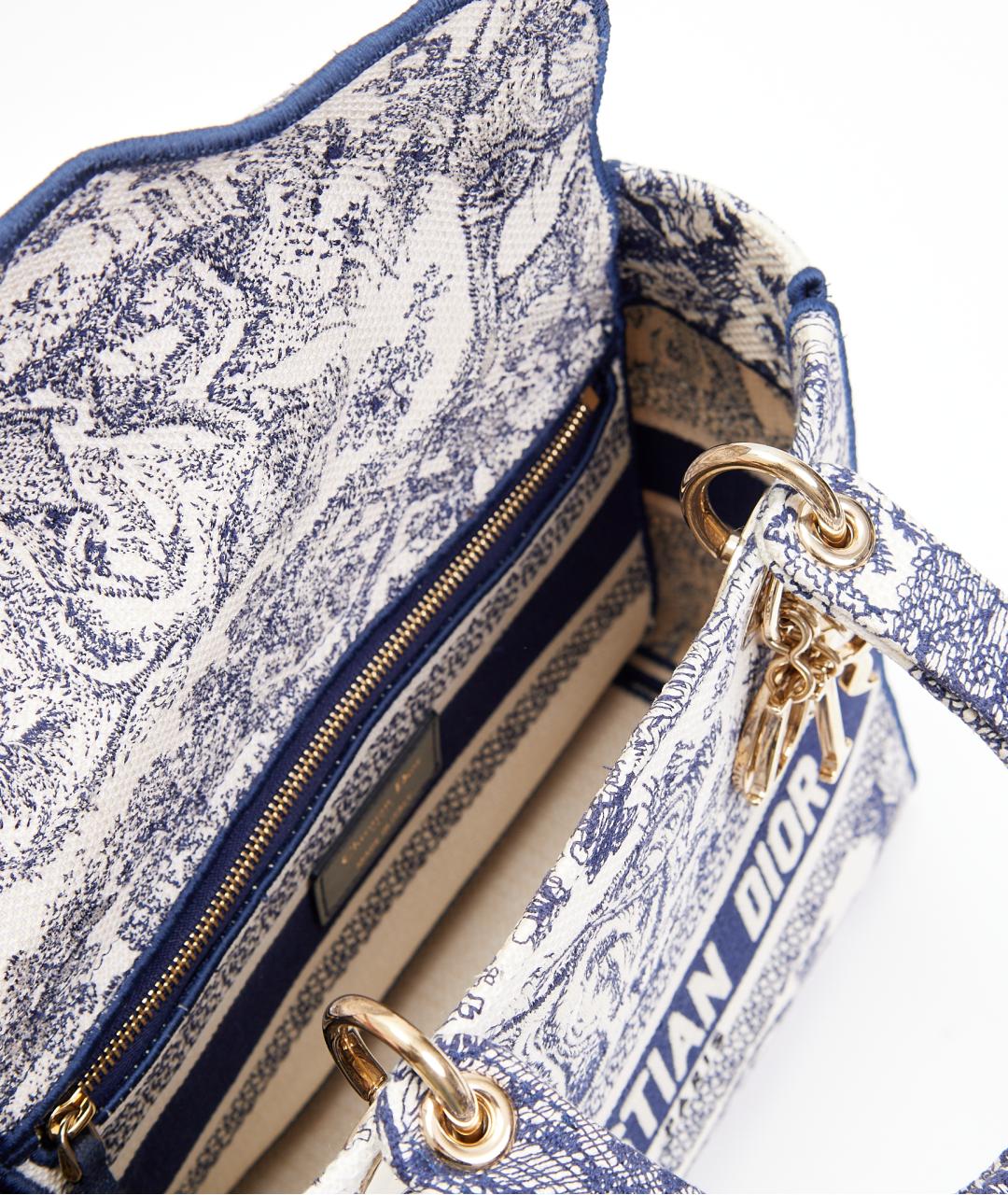 CHRISTIAN DIOR Белая тканевая сумка с короткими ручками, фото 7