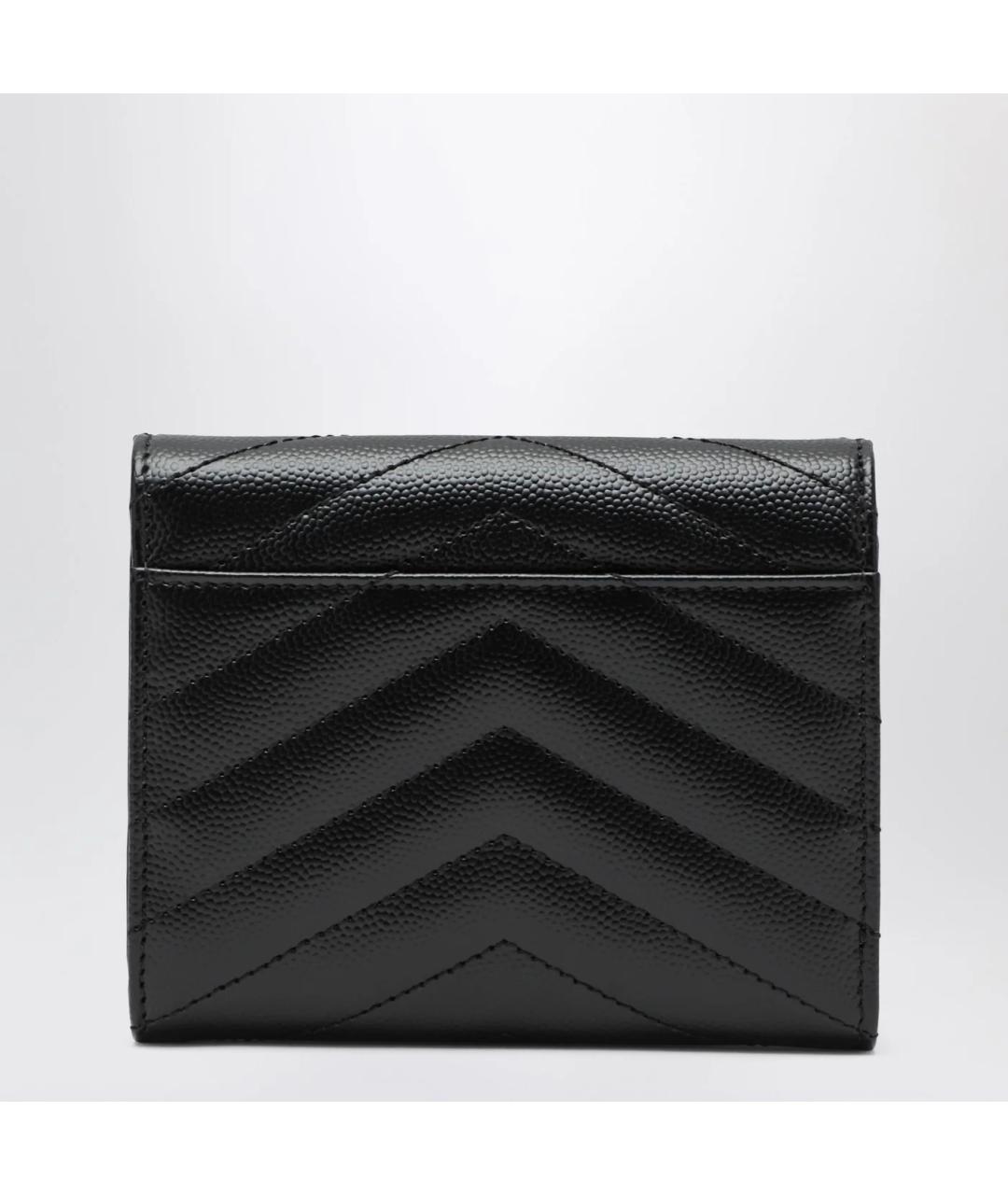 SAINT LAURENT Черный кожаный кошелек, фото 2