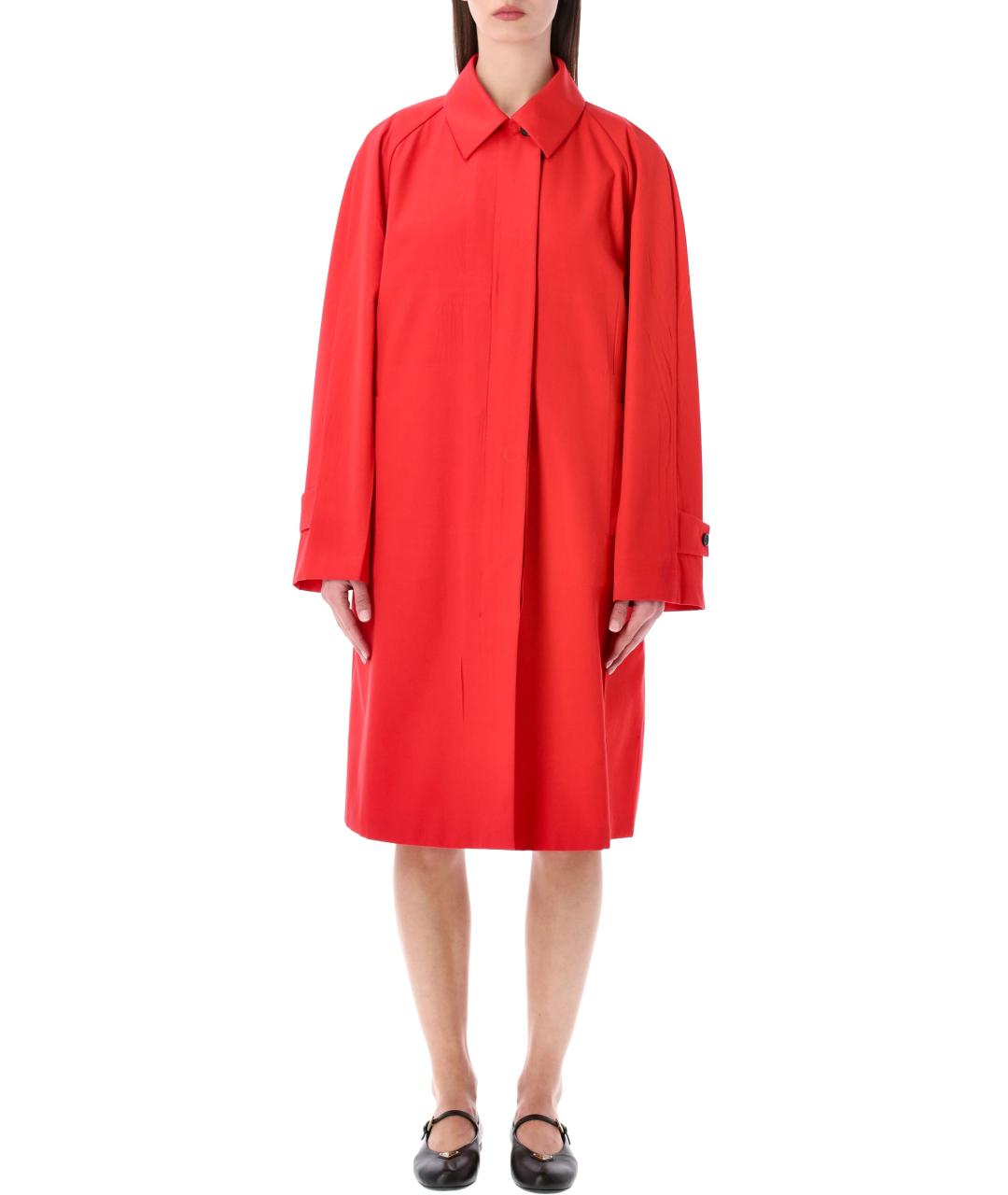 PRADA Красный полиэстеровый тренч/плащ, фото 1