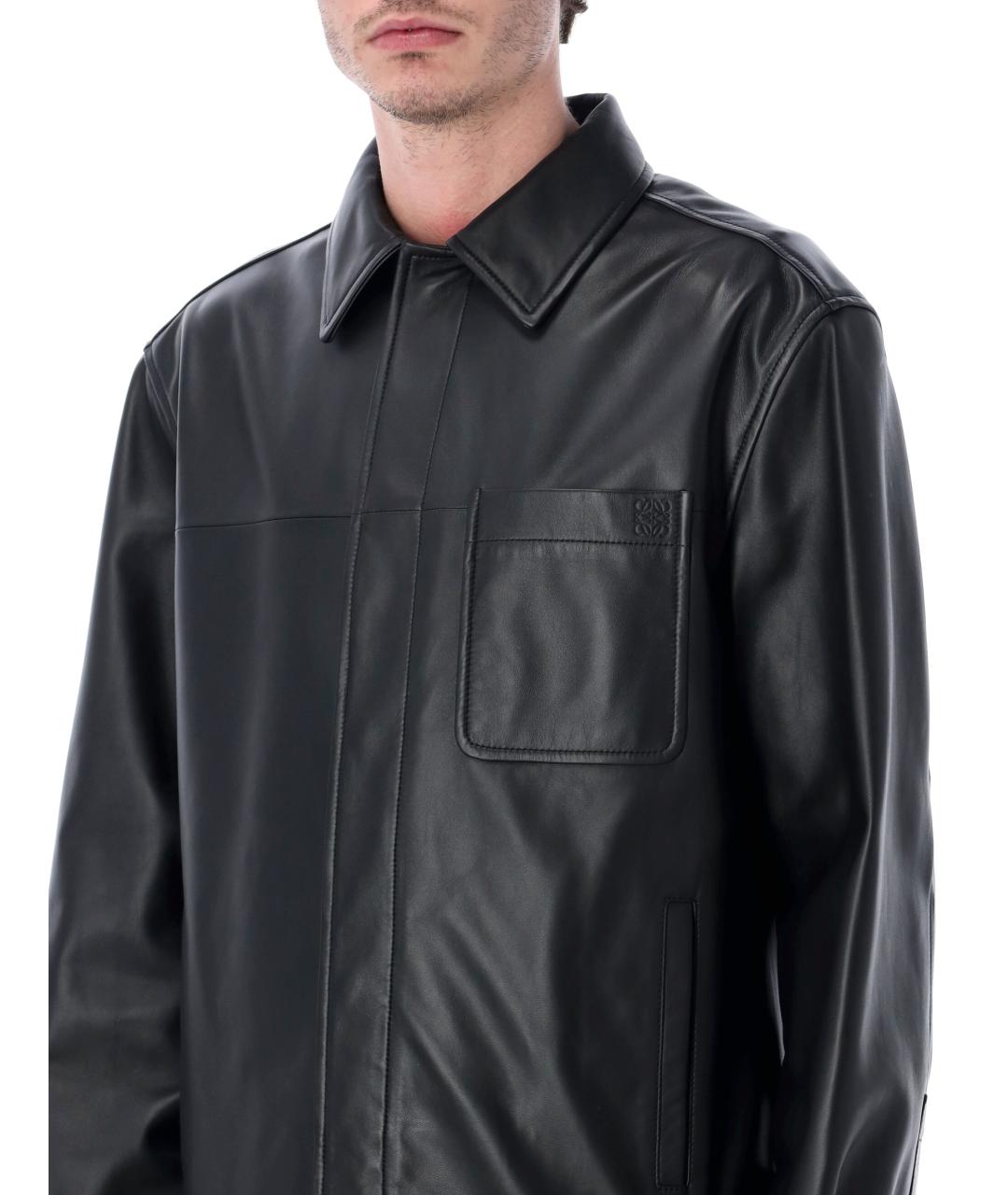 LOEWE Черная кожаная куртка, фото 3