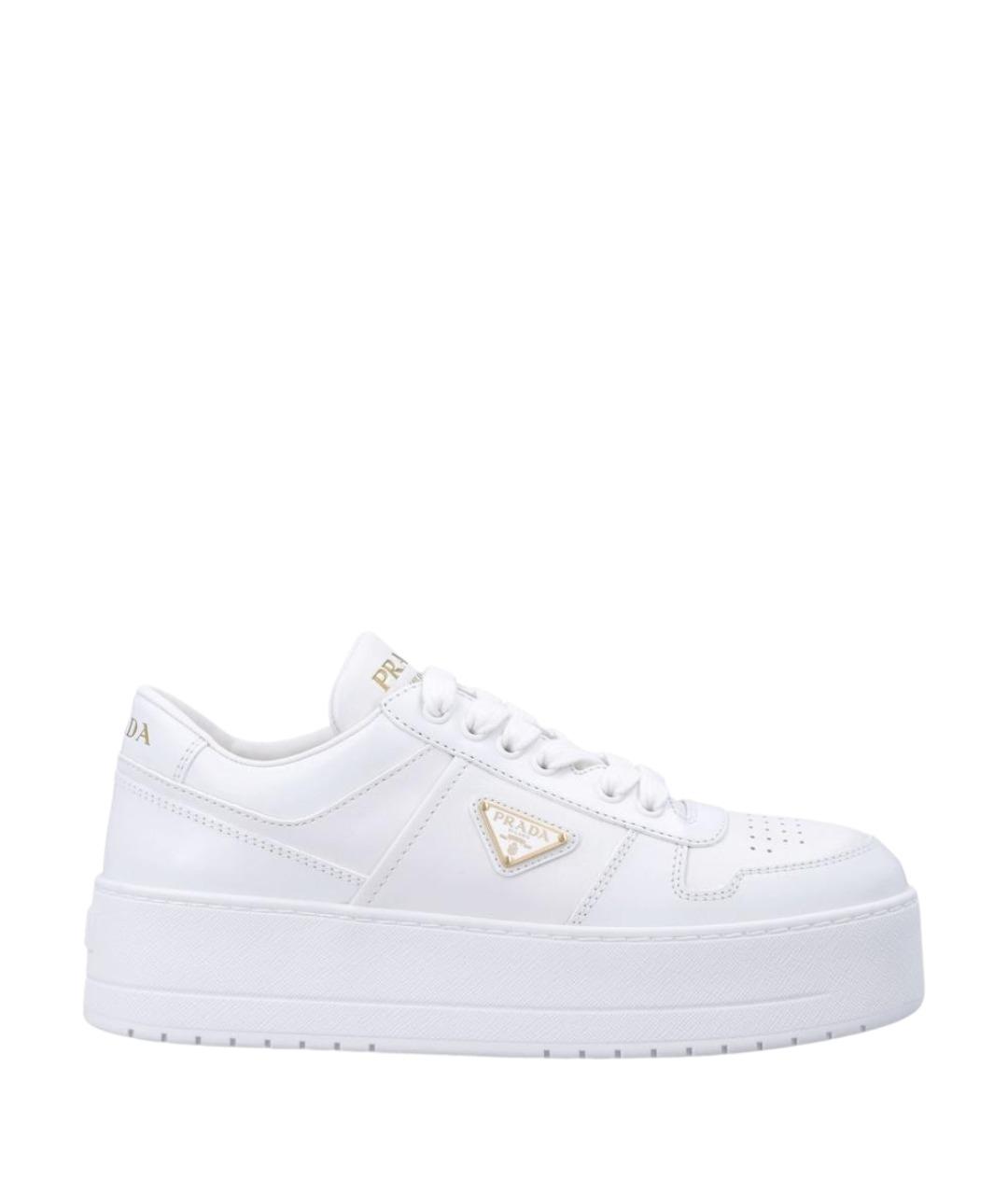 PRADA Белые кожаные кроссовки, фото 1