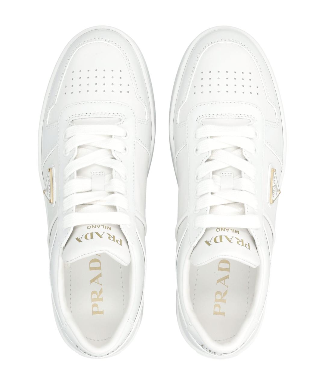 PRADA Белые кожаные кроссовки, фото 2