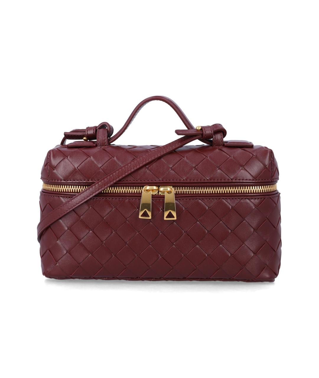 BOTTEGA VENETA Бордовая кожаная сумка через плечо, фото 1