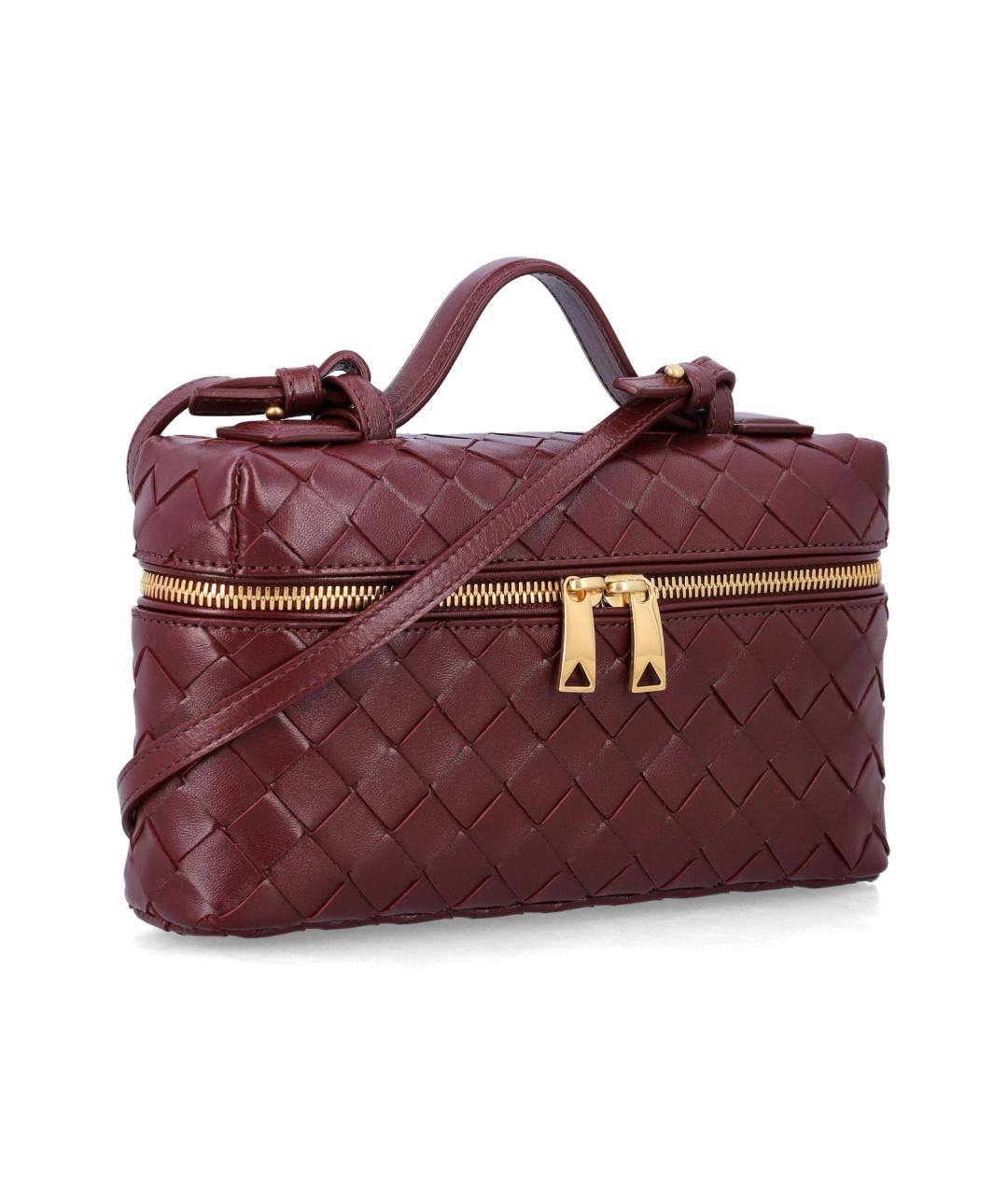 BOTTEGA VENETA Бордовая кожаная сумка через плечо, фото 2