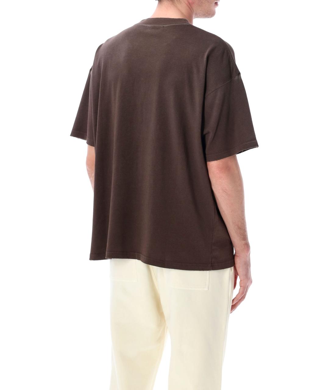 REPRESENT Коричневая хлопковая футболка, фото 2