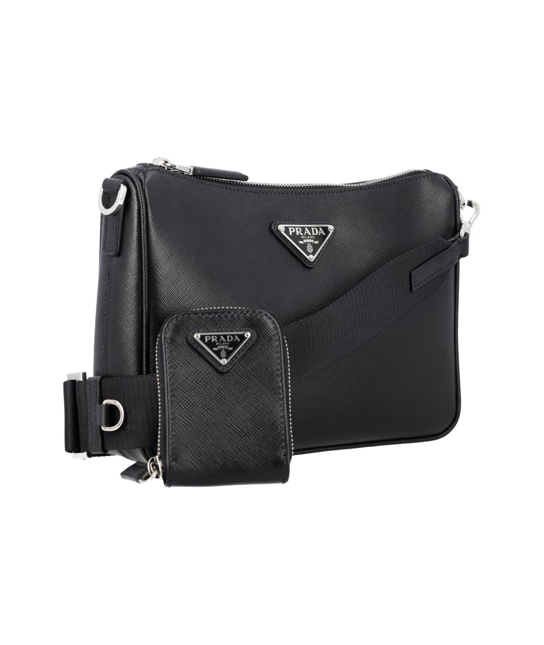 PRADA Черная кожаная сумка на плечо, фото 3
