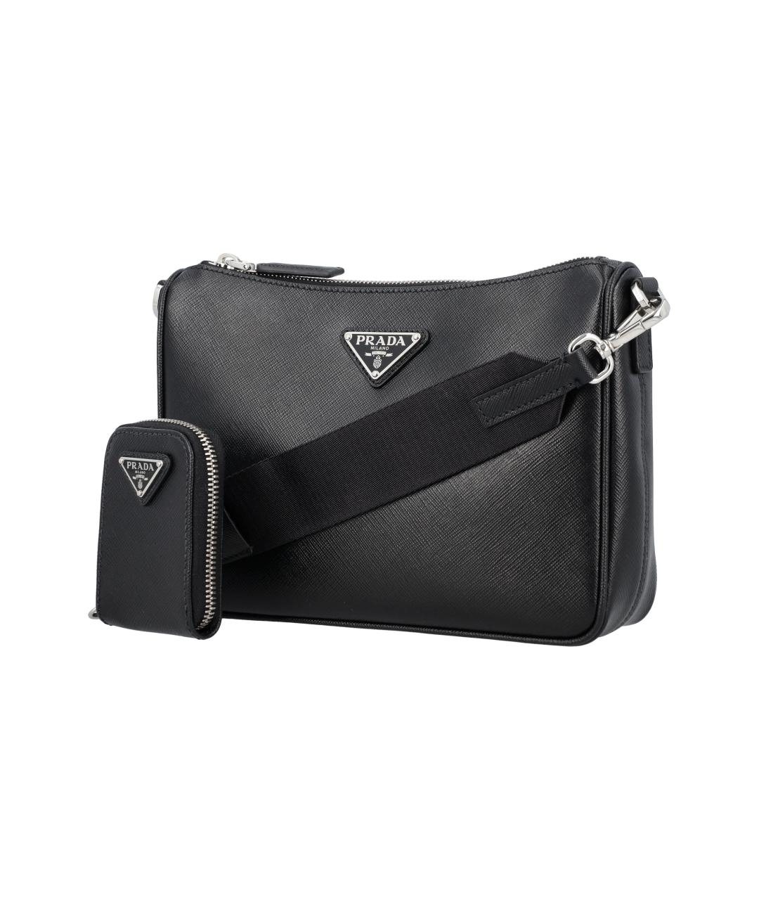 PRADA Черная кожаная сумка на плечо, фото 4