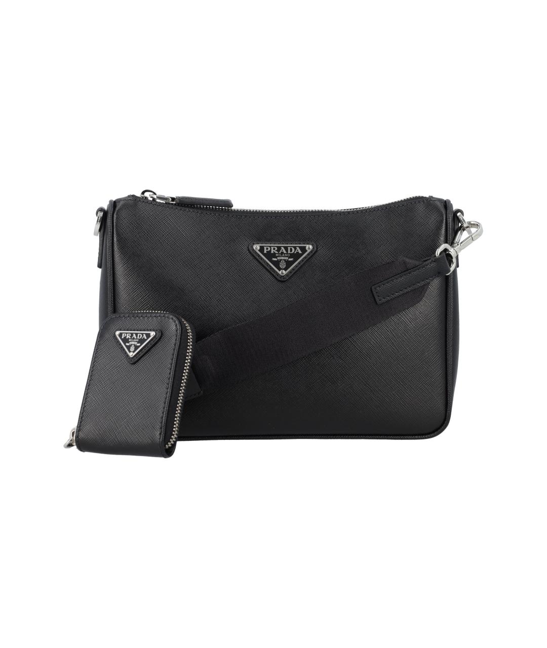 PRADA Черная кожаная сумка на плечо, фото 1