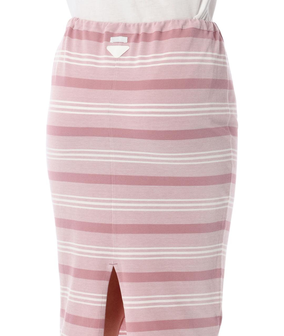 PRADA Розовая хлопковая юбка миди, фото 3